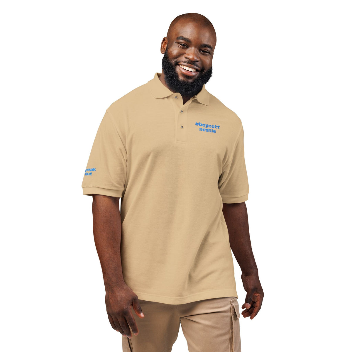 Embroidered #boycottnestle polo