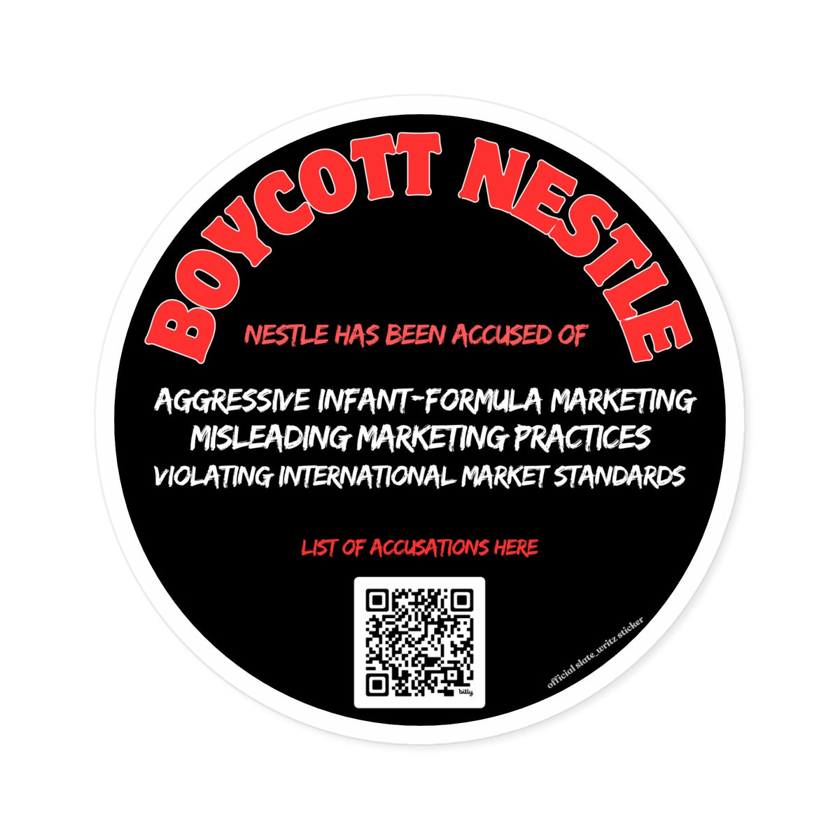 The official OG #Boycottnestle Sticker