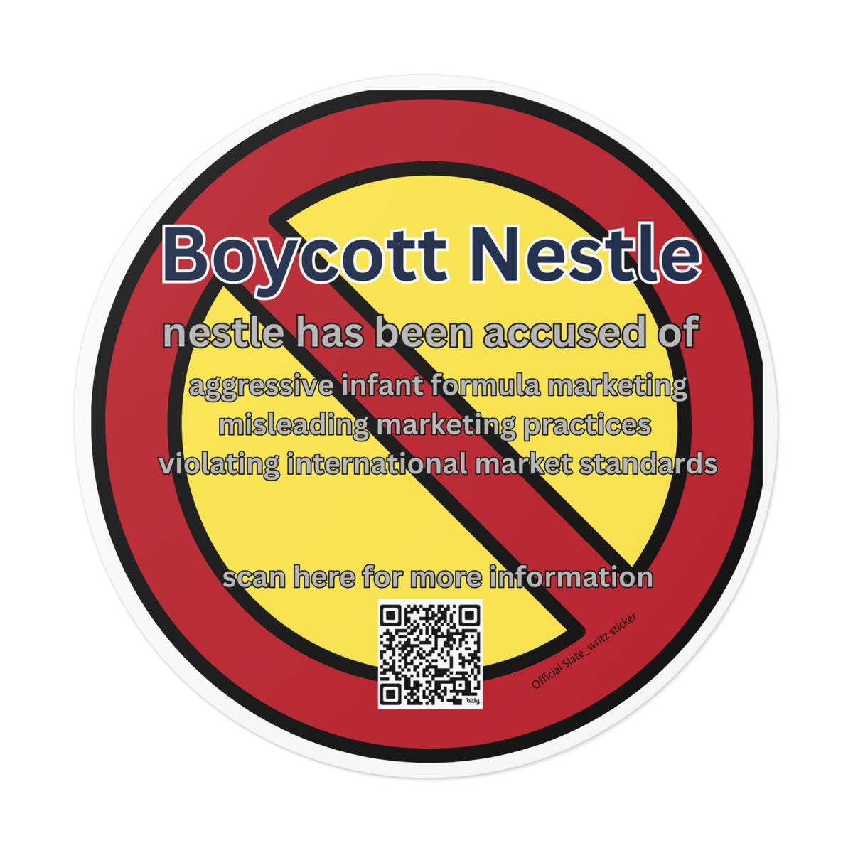 The sleek #boycottnestle sticker
