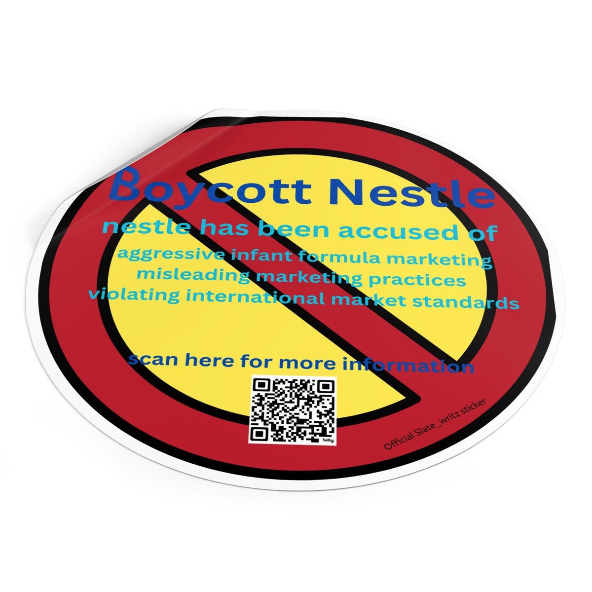 The official #boycottnestle stickers