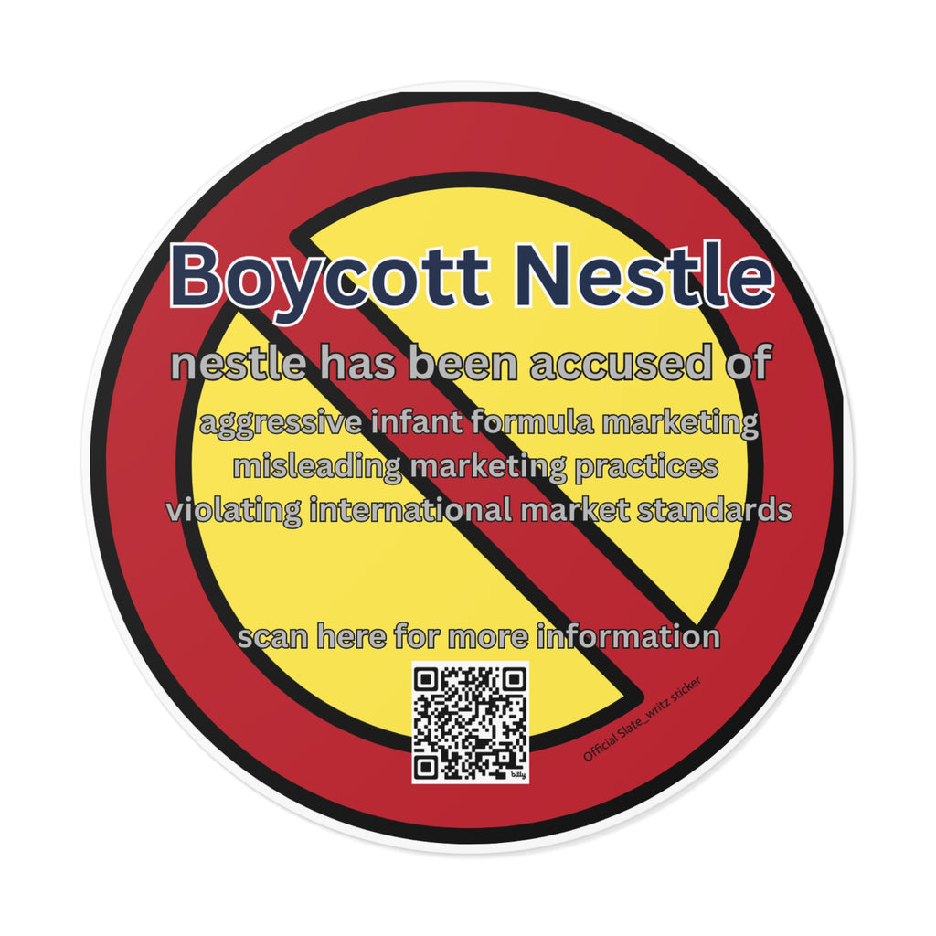 The sleek #boycottnestle sticker