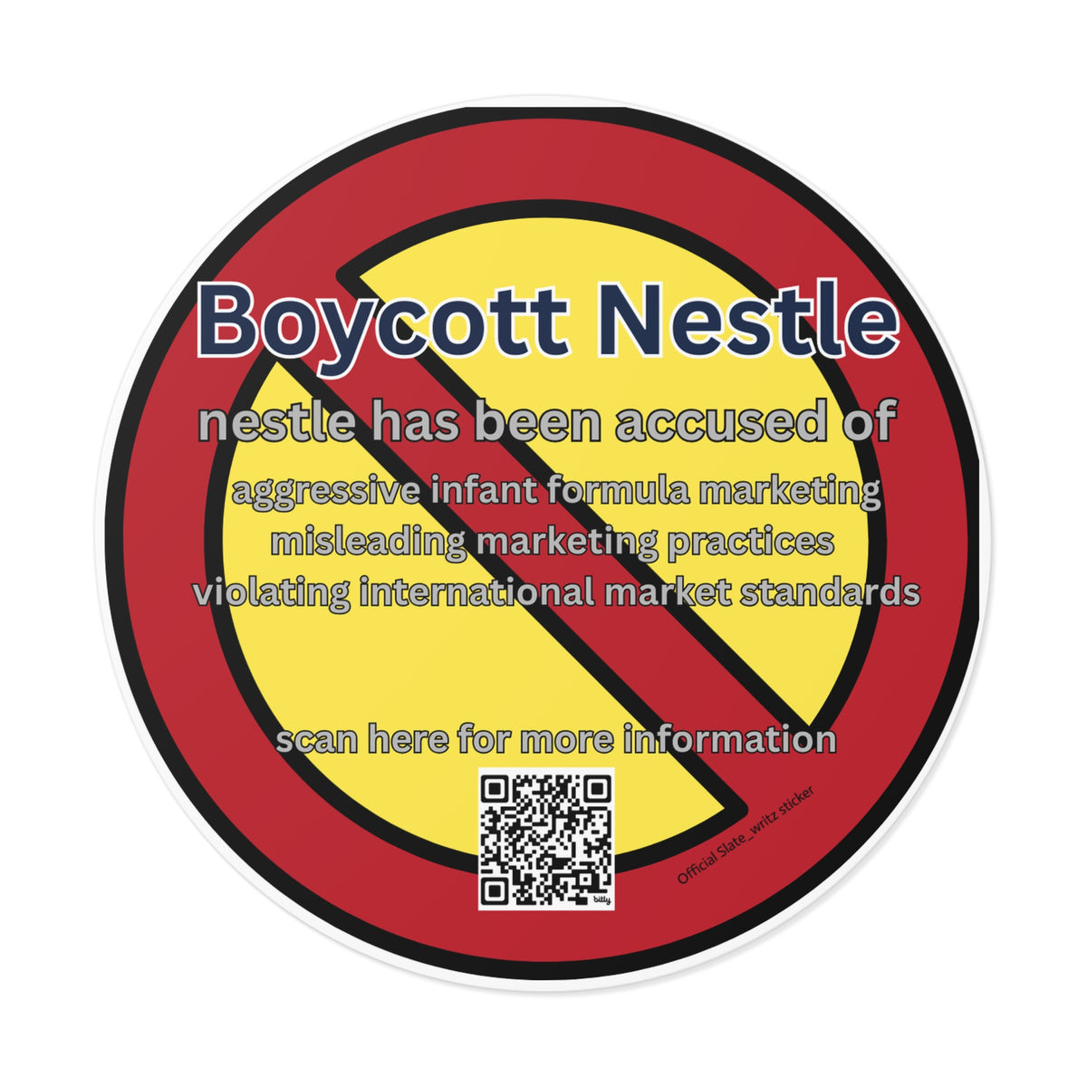 The sleek #boycottnestle sticker