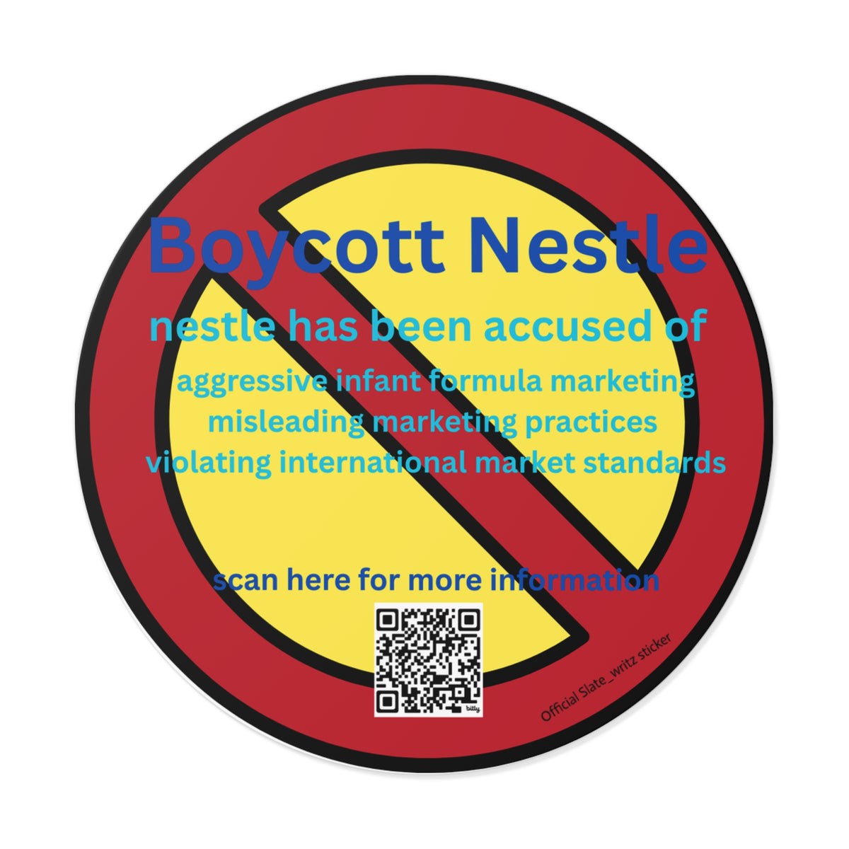 The official #boycottnestle stickers