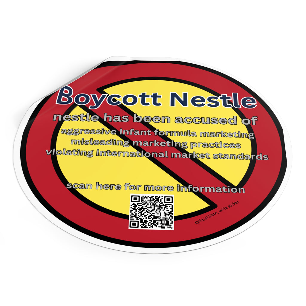The sleek #boycottnestle sticker