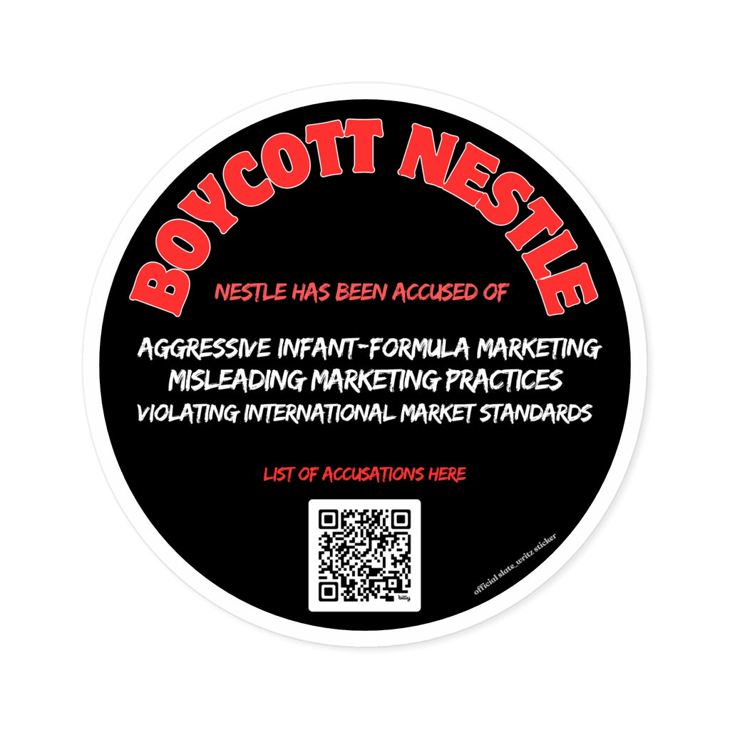 The one and only official #Boycottnestle sticker
