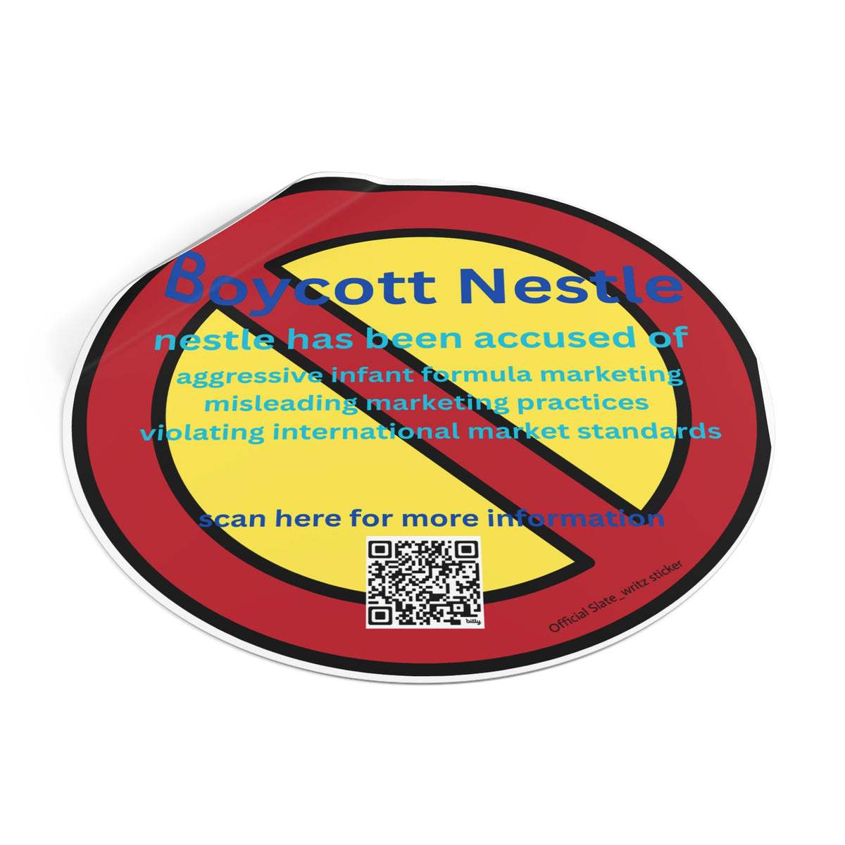 The official #boycottnestle stickers