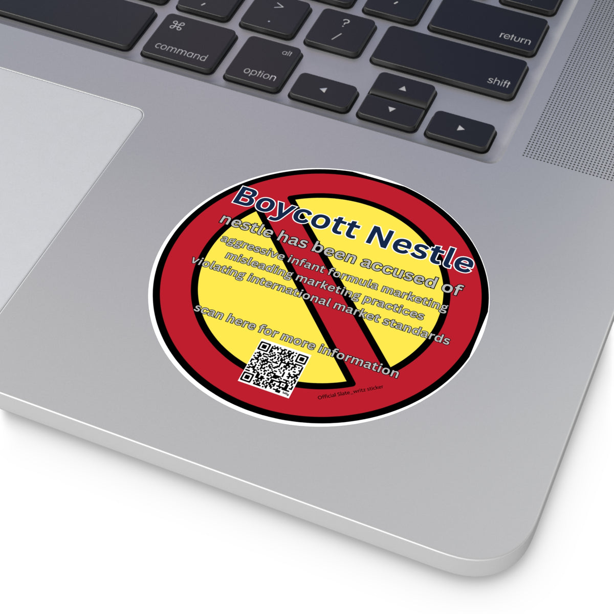 The sleek #boycottnestle sticker