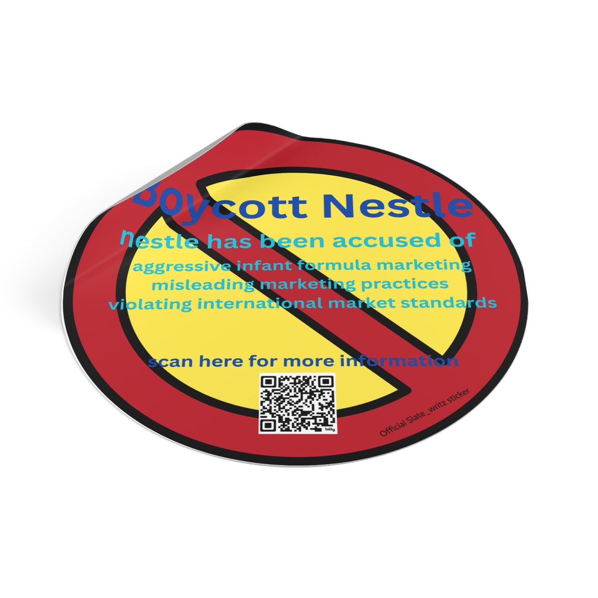The official #boycottnestle stickers