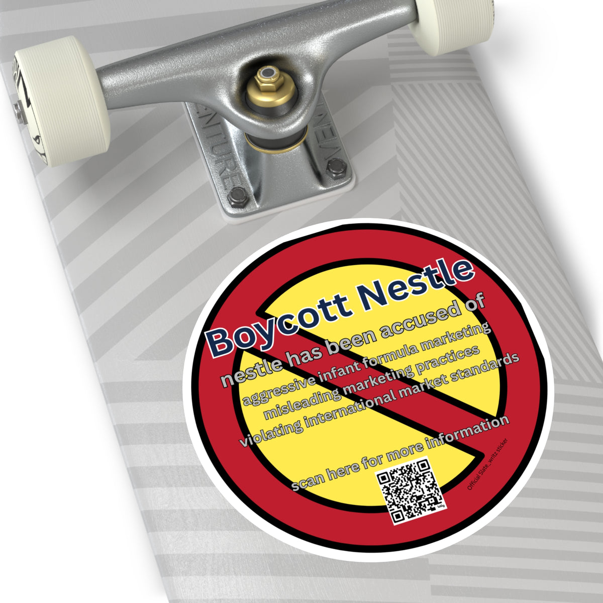 The sleek #boycottnestle sticker