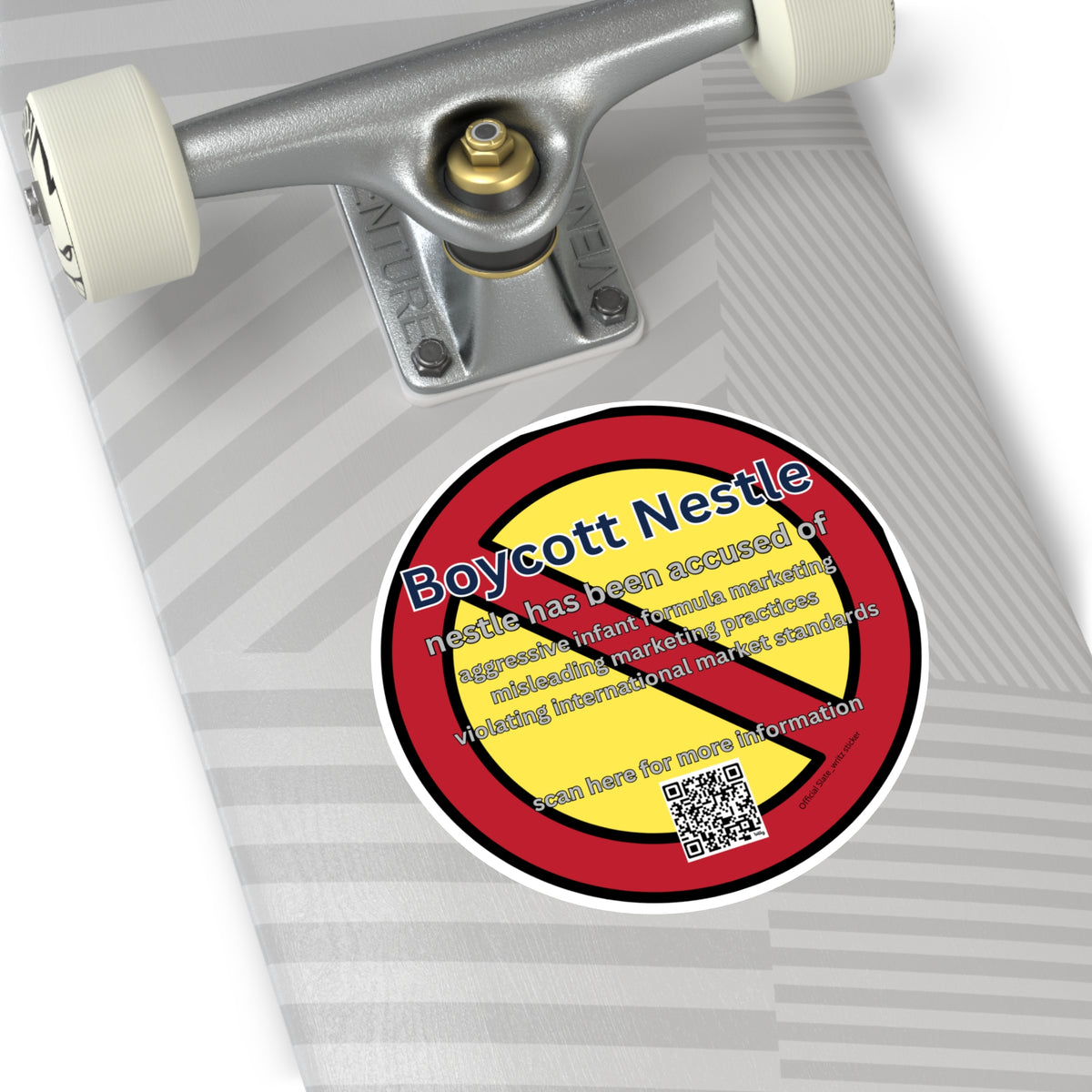 The sleek #boycottnestle sticker