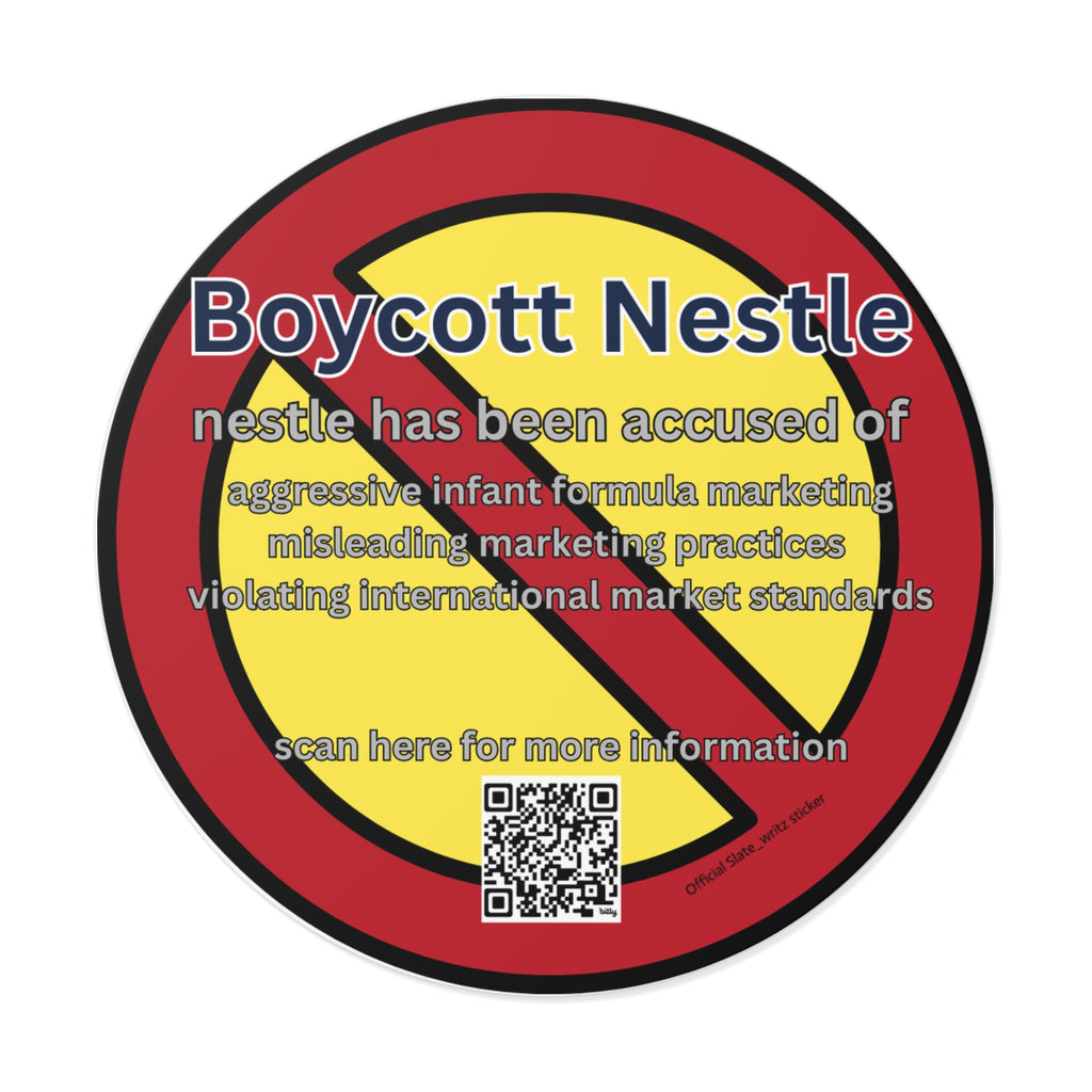 The sleek #boycottnestle sticker
