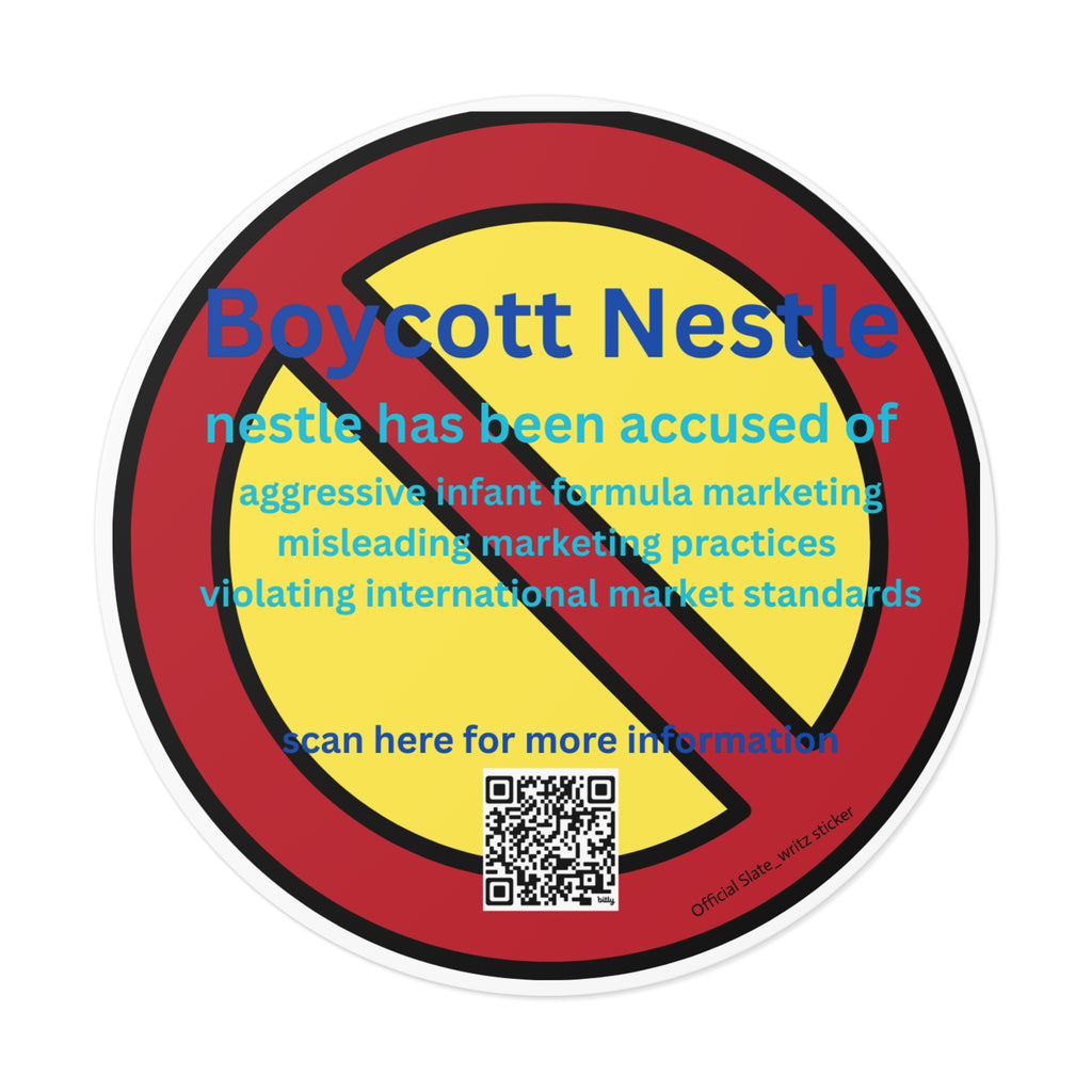The official #boycottnestle stickers