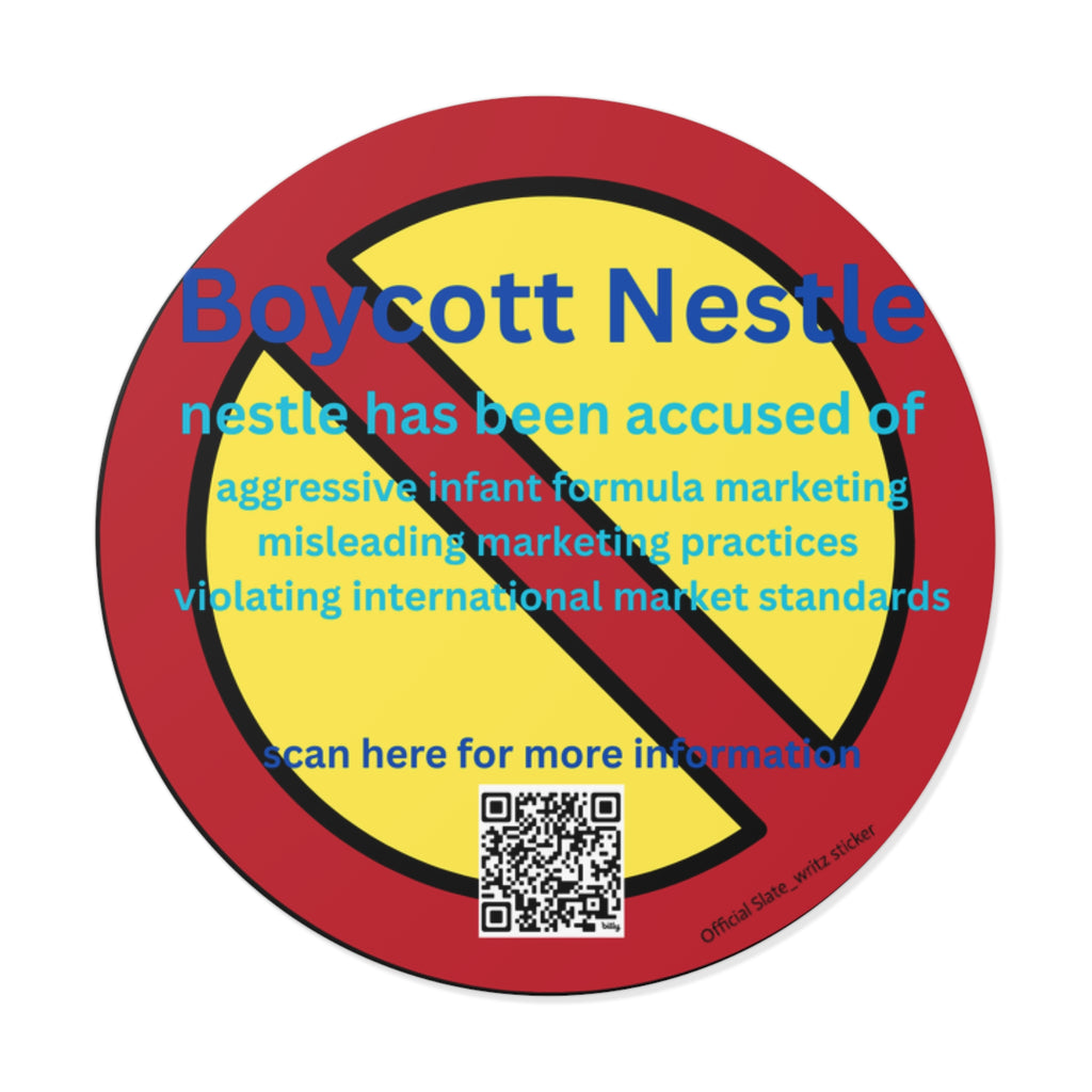The official #boycottnestle stickers