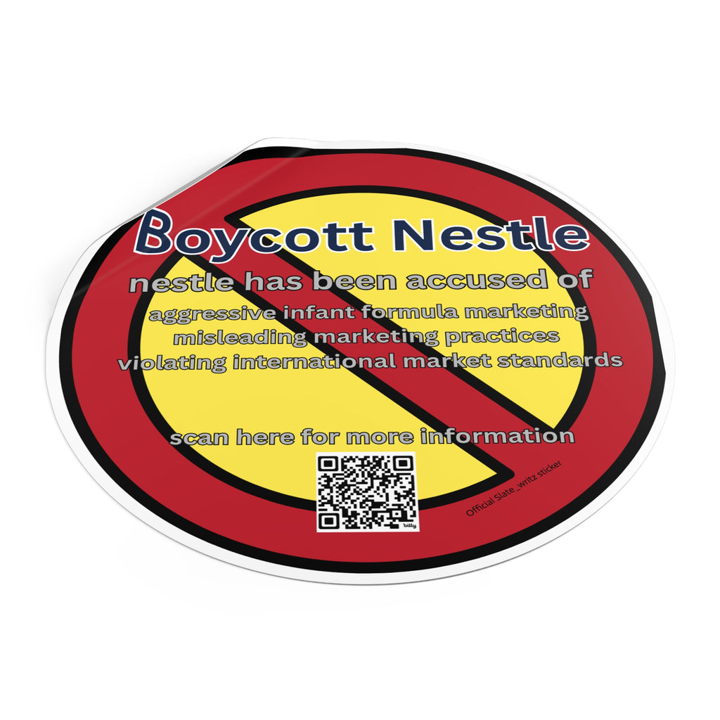The sleek #boycottnestle sticker