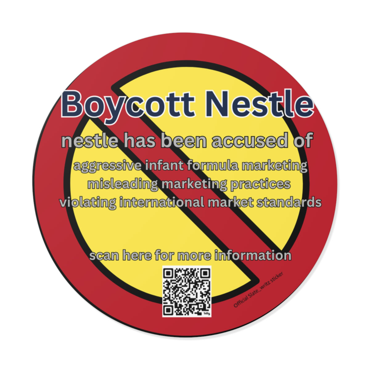 The sleek #boycottnestle sticker