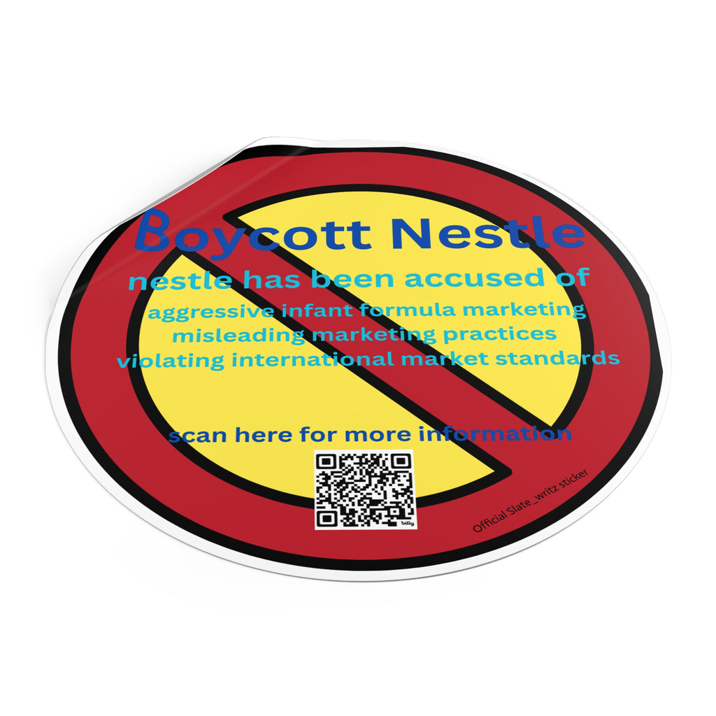 The official #boycottnestle stickers