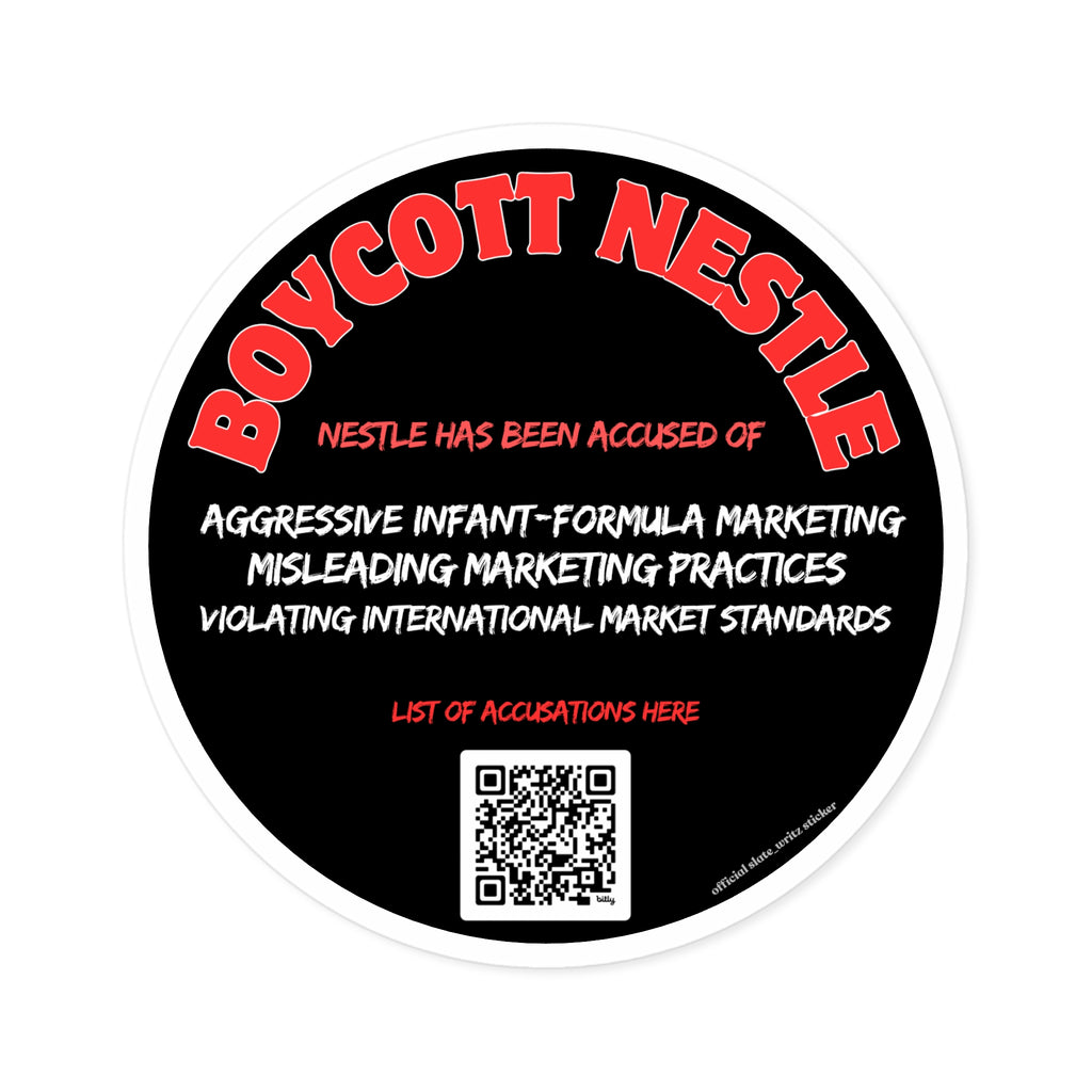 The one and only official #Boycottnestle sticker