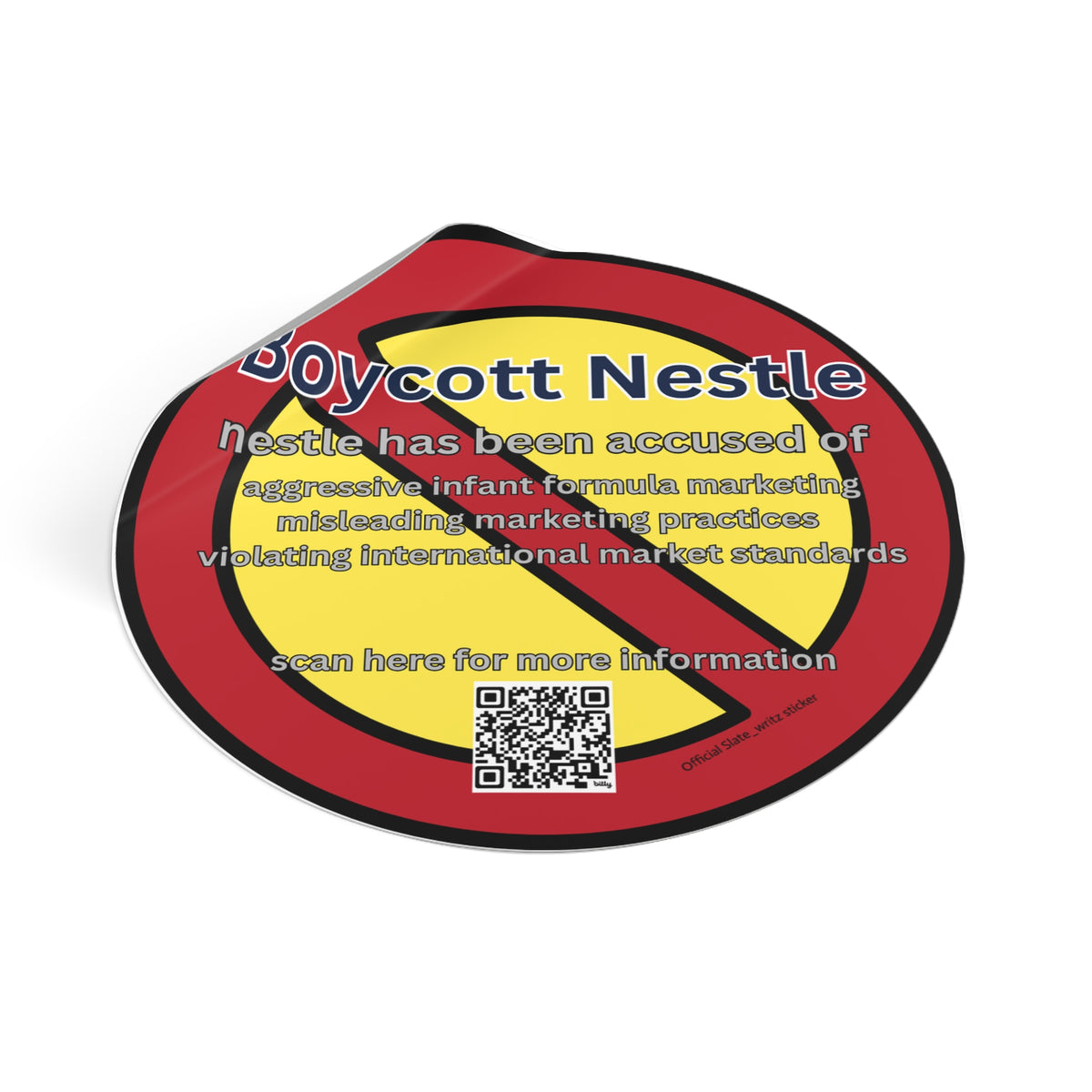 The sleek #boycottnestle sticker