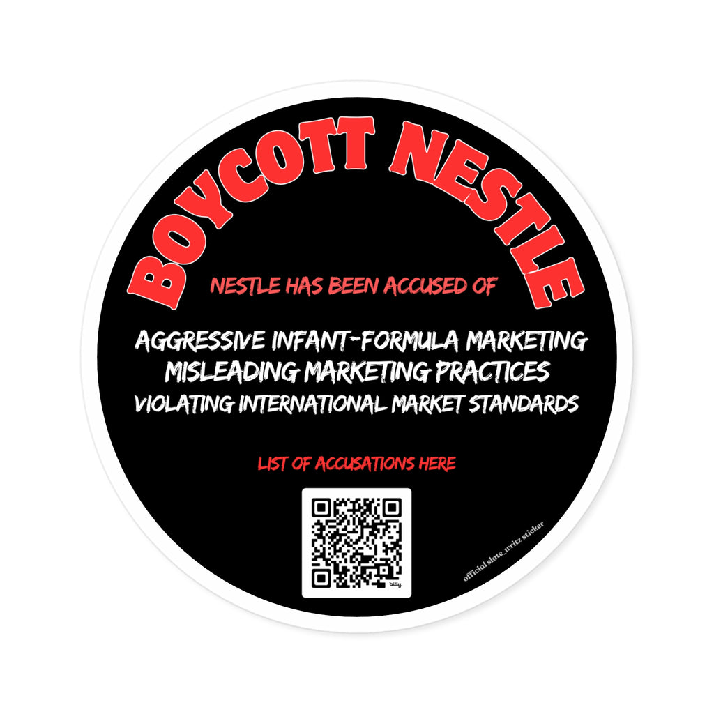 The one and only official #Boycottnestle sticker